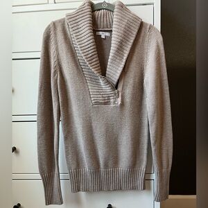 GAP Taupe Cowl Neck Zipper Sweater XS